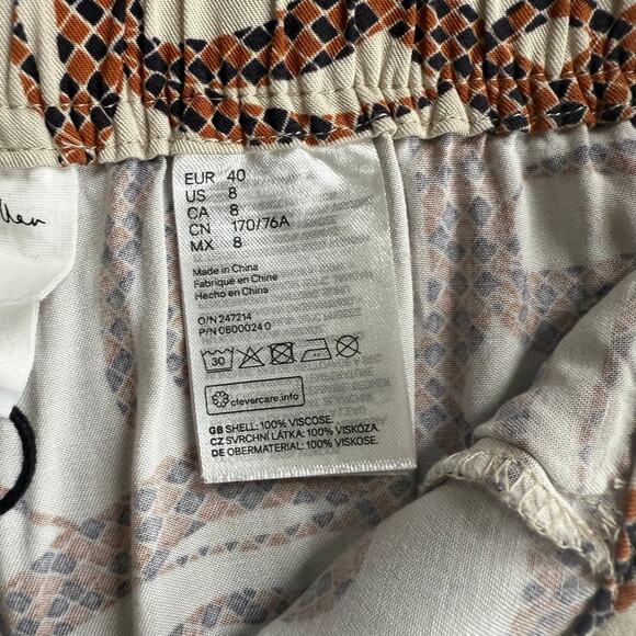 NWOT Richard Allen X H&M Wide Leg Crop Pants SZ 8 Serpent Snake Classic Casual - Picture 6 of 10